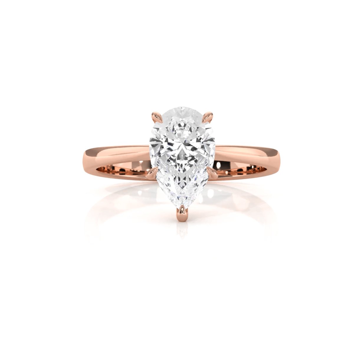 3g Lab Grown Diamond Tapper Solitaire IGI Certified Engagement Ring Setting 2mm 1.00 Ctw.